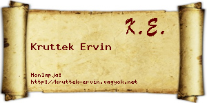 Kruttek Ervin névjegykártya